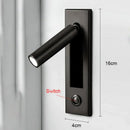 Modern gold black & white led wall lamp bedroom reading light