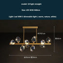 Modern gold & blue dimmable crystal chandelier dining room light