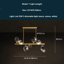 Modern gold & blue dimmable crystal chandelier dining room light