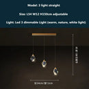 Modern gold & blue dimmable crystal chandelier dining room light