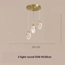 Modern gold & blue dimmable crystal chandelier dining room light