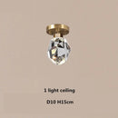 Modern gold & blue dimmable crystal chandelier dining room light