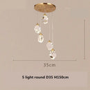 Modern gold & blue dimmable crystal chandelier dining room light