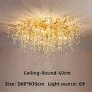 Modern gold branch crystal ceiling chandelier living room light