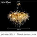 Modern gold branch crystal ceiling chandelier living room light