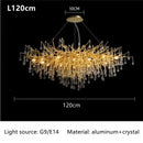 Modern gold branch crystal ceiling chandelier living room light