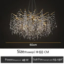 Modern gold branch crystal chandelier dining room led light