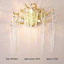 Modern gold branch crystal led wall light for living room