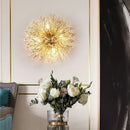 Modern gold branch crystal led wall light for living room