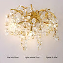 Modern gold branch crystal led wall light for living room