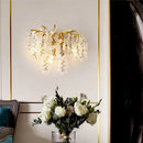 Modern gold branch crystal led wall light for living room