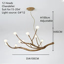Modern gold branch glass bubble resin pendant light dining room