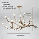 Modern gold branch glass bubble resin pendant light dining room