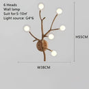 Modern gold branch glass bubble resin pendant light dining room
