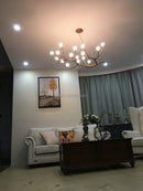 Modern gold branch glass bubble resin pendant light dining room