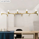 DecorBites™ Metallic Branch Island Pendant Light with 10 Bare Bulbs for Modern Dining Room