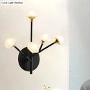 Modern gold branching wall sconce with acrylic shade living room