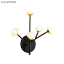 Modern gold branching wall sconce with acrylic shade living room