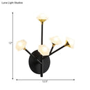 Modern gold branching wall sconce with acrylic shade living room