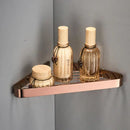 Modern gold brass bathroom shower rack with hooks – bathroom shelf