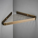Modern gold brass bathroom shower rack with hooks – bathroom shelf