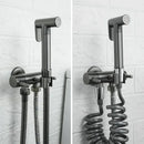 Modern gold brass bidet shower head with double valve for bathroom