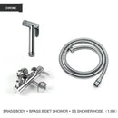 Modern gold brass bidet shower head with double valve for bathroom