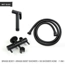 Modern gold brass bidet shower head with double valve for bathroom