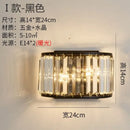 Modern gold brass crystal wall sconce bedroom light