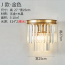 Modern gold brass crystal wall sconce bedroom light