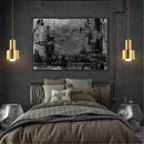 Modern gold brass trumpet pendant light bedroom cylindrical lamp
