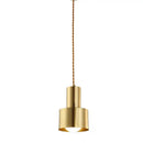 Modern gold brass trumpet pendant light bedroom cylindrical lamp