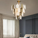 Modern gold & brown elegant glass ceiling chandelier living room