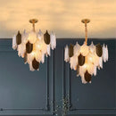 Modern gold & brown elegant glass ceiling chandelier living room
