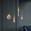 Modern gold bubble crystal chandelier dining room pendant light