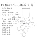 Modern gold bubble glass led chandelier for kitchen