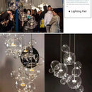 Modern gold bubble glass led chandelier for kitchen