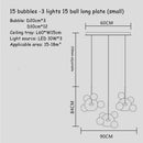 Modern gold bubble glass led chandelier for kitchen
