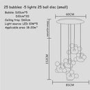 Modern gold bubble glass led chandelier for kitchen