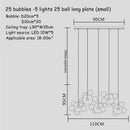 Modern gold bubble glass led chandelier for kitchen