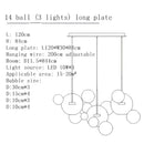 Modern gold bubble glass led chandelier for kitchen