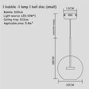 Modern gold bubble glass led chandelier for kitchen