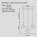 Modern gold bubble glass led chandelier for kitchen