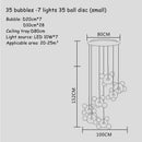 Modern gold bubble glass led chandelier for kitchen