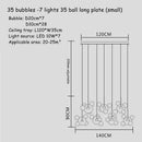 Modern gold bubble glass led chandelier for kitchen