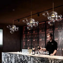 Modern gold bubble glass led chandelier for kitchen