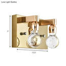 Modern gold bulb shaped crystal wall sconce bedroom 110v-120v light