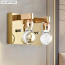 Modern gold bulb shaped crystal wall sconce bedroom 110v-120v light
