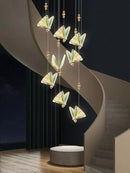Modern gold butterfly acrylic chandelier living room pendant light