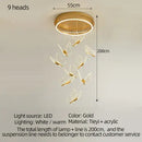 Modern gold butterfly acrylic led chandelier bedroom pendant light